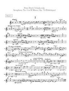 Partition cor 1, 2, 3, 4 (F), Symphony No.6, Pathétique / Патетическая (Pateticheskaya)