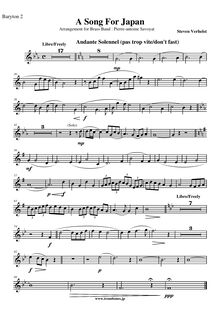 Partition baryton 2 (B♭), A Song pour Japan, Verhelst, Steven