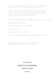 The Works of Robert Louis Stevenson - Swanston Edition Vol. 11 (of 25)