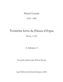 Partition , A solis ortus, Troisième Livre de Pièces d’Orgue, Corrette, Michel