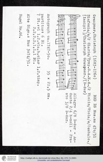 Partition complète et parties, Sinfonia en D major, GWV 524
