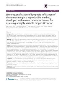 Linear quantification of lymphoid infiltration of the tumor margin: a reproducible method, developed with colorectal cancer tissues, for assessing a highly variable prognostic factor