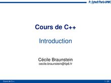 Cours de C++  - Introduction 