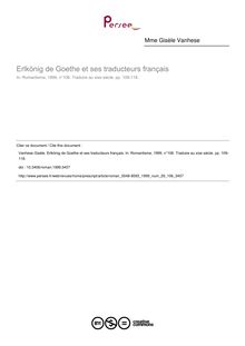 Erlkönig de Goethe et ses traducteurs français - article ; n°106 ; vol.29, pg 109-118
