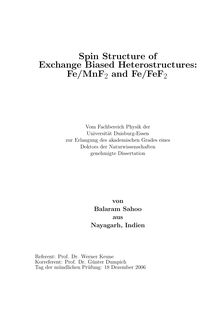 Spin structure of exchange biased heterostructures: Fe/MnF_1tn2 and Fe/FeF_1tn2 [Elektronische Ressource] / von Balaram Sahoo