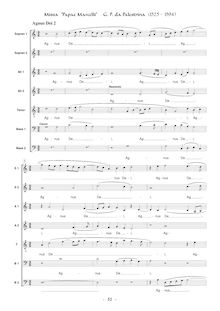 Partition complète, Missa Papae Marcelli, Palestrina, Giovanni Pierluigi da par Giovanni Pierluigi da Palestrina