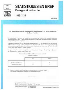Prix de l électricité pour les consommateurs domestiques de l UE au 1er juillet 1996
