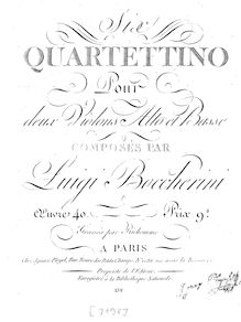 Partition violon 1 (B/W), 6 corde quatuors, G.236-241 (Op.53), Boccherini, Luigi