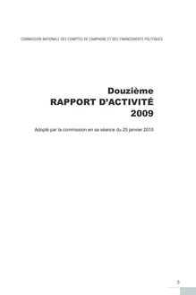 Commission nationale des comptes de campagne et des financements politiques : douzième rapport d activité 2009