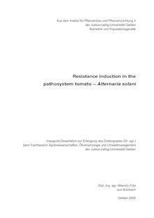 Resistance induction in the pathosystem tomato - Alternaria solani [Elektronische Ressource] / Maendy Fritz