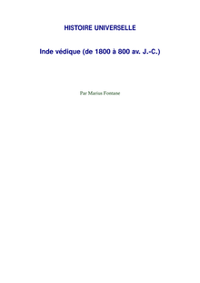 HISTOIRE UNIVERSELLE Inde védique (de 1800 à 800 av. J.-C.)