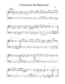 Partition Allegro, Sonata, A major, Edmund, William