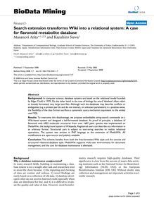 Search extension transforms Wiki into a relational system: A case for flavonoid metabolite database