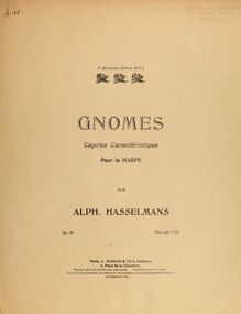 Partition complète, Gnomes, Caprice caractéristique, Hasselmans, Alphonse