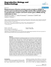 Responsiveness of bovine cumulus-oocyte-complexes (COC) to porcine and recombinant human FSH, and the effect of COC quality on gonadotropin receptor and Cx43 marker gene mRNAs during maturation in vitro