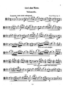 Partition de violoncelle, Lied ohne Worte, Op.2, A♭ Major