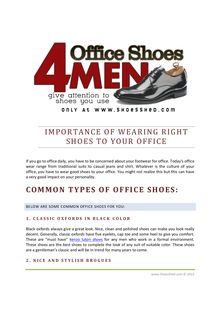 Importance Of Wearing Right Shoes To Your Office