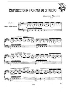 Partition complète, Capriccio en forma di studio, Op.26, Martucci, Giuseppe