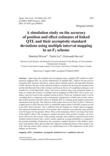 A simulation study on the accuracy of position and effect estimates of linked QTL and their asymptotic standard deviations using multiple interval mapping in an F2scheme