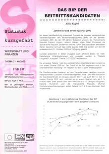 Statistik kurzgefaßt. Wirtschaft und Finanzen Nr. 40/2000. Das BIP der Beitrittskandidaten