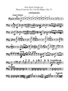 Partition Basses, Piano Concerto No.3, E♭ major, Tchaikovsky, Pyotr