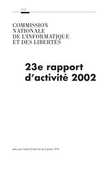 23ème rapport d activité 2002 de la Commission nationale de l informatique et des libertés