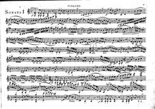 Partition Sonata 1 - violon, 3 Sonates pour le Piano Forte avec Violon oblige