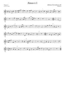 Partition Tenor2 viole de gambe, octave aigu clef, Alman, Ferrabosco Jr., Alfonso
