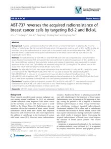ABT-737 reverses the acquired radioresistance of breast cancer cells by targeting Bcl-2 and Bcl-xL