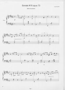 Partition , [no tempo], Piano Sonata No.6, Op.73, Plante, Cyril