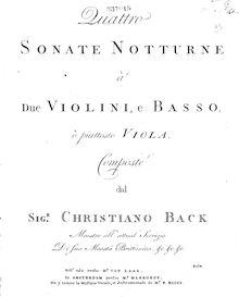 Partition violon 2, 4 Nocturnal Trio sonates, W B.30-35, 4 Sonate Notturno a 2 Violini e Basso o piuttosto Viola