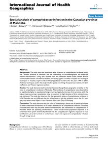 Spatial analysis of campylobacter infection in the Canadian province of Manitoba