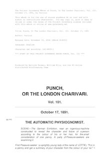 Punch, or the London Charivari, Volume 101, October 17, 1891