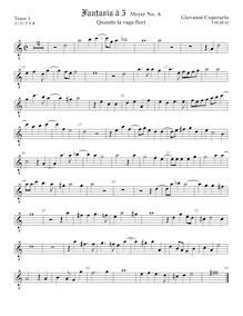 Partition ténor viole de gambe 1, octave aigu clef, Fantasia pour 5 violes de gambe, RC 65