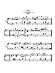 Partition complète, 2 German Dances D. 974, Schubert, Franz