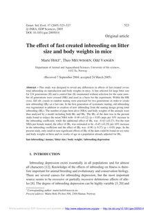 The effect of fast created inbreeding on litter size and body weights in mice