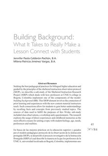 Building Background: What it  Takes to Really Make a Lesson Connect with Students
