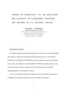 Modele de projection et de simulation des regimes de la securite sociale ezzeddine mbarek 1253968548