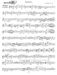 Partition parties complètes, Quintuor, Quintuor pour Piano, Hautbois, Clarinette, Cor et Basson