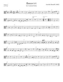 Partition ténor viole de gambe 2, alto clef, Primo libro de ricercari et canzoni par Aurelio Bonelli