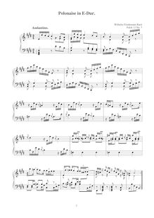 Partition No.7 en E major, 12 Polonaises, F.12, Bach, Wilhelm Friedemann