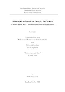 Inferring hypotheses from complex profile data [Elektronische Ressource] : by means of CSB.DB, a comprehensive systems-biology database / by Dirk Steinhauser