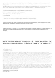 Mémoires de Mme la marquise de La Rochejaquelein par La Rochejaquelein