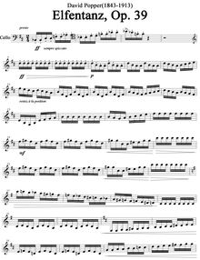 Partition de violoncelle (transcribed from arranged partition de violon), Elfentanz