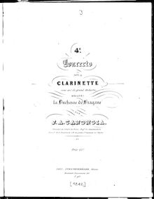 Partition parties complètes, clarinette Concerto No.4 en D minor