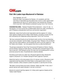 Poll: Bin Laden tops Musharraf in Pakistan