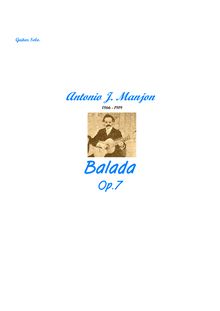 Partition complète, Balada, Op.7, D minor, Manjón, Antonio Jimenez