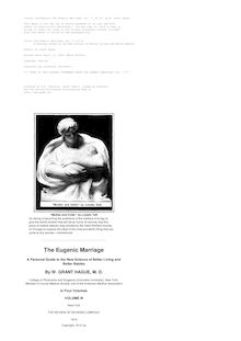 The Eugenic Marriage, Vol. 3 - A Personal Guide to the New Science of Better Living and Better Babies