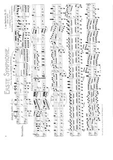 Partition complète, Symphony No.1 en C, Op.21, C major, Beethoven, Ludwig van par Ludwig van Beethoven