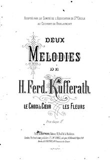 Partition No.1 - Le Choix du Cœur, 2 Melodies, G major, Kufferath, Hubert Ferdinand
